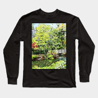 Decorative Bridge in Autumn Park Long Sleeve T-Shirt